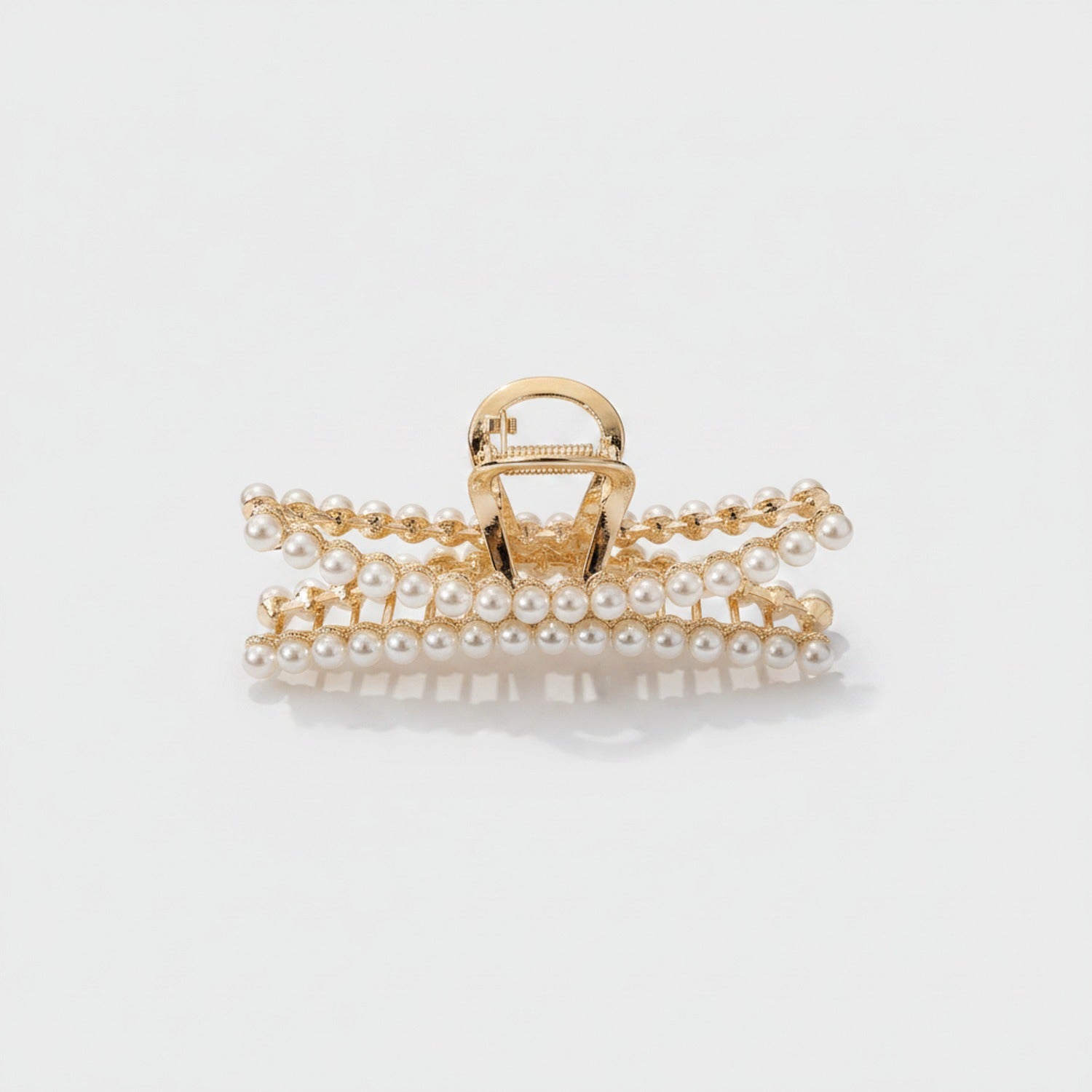 Pearl Beaded Gold Hair Claw Clip