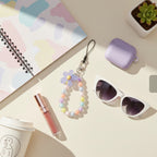 Pastel Beaded Flower Acrylic Keyring Charm