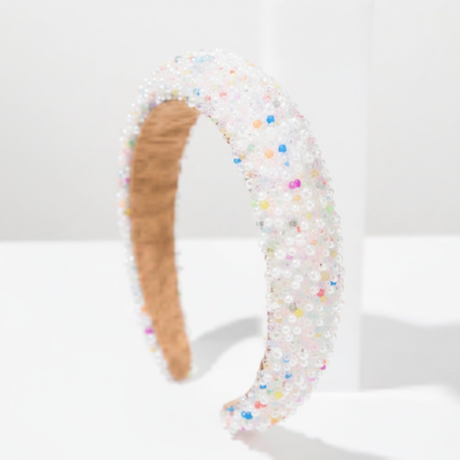 Lavender Beaded Pearl Padded Headband