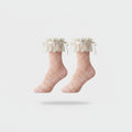 Lace Ruffle Crew Socks With Bow