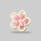 Pearl Beaded Pink Flower Hair Claw
