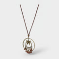 Butterfly Oval Pendant Necklace - Antique Bronze