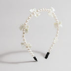 Pearl Bow Headband - Cream Pearl