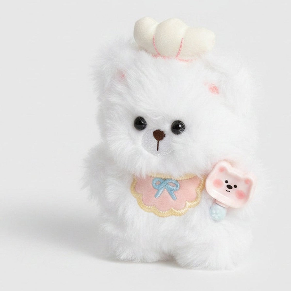 Chef Bear Plush Keychain Charm - White – novelty & toys (view 1)