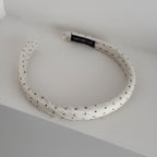 White Polka Dot Padded Headband
