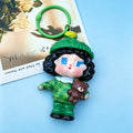 Cute Crying Doll Resin Keychain Cartoon Charm Gift - Green