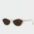 Cream Cat Eye Sunglasses With Gold Accents