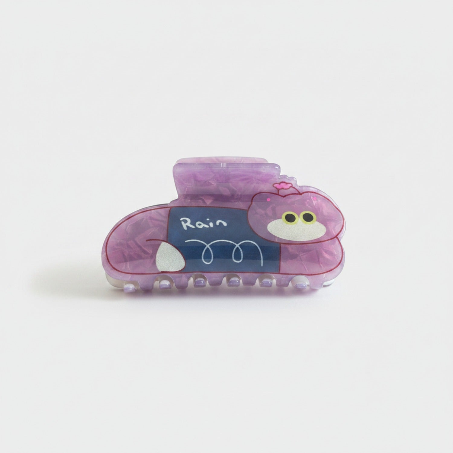 Pink Star Teddy Bear Hair Claw Clip