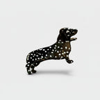 Black Spotted Dachshund Hair Claw Clip