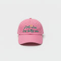 Pink Embroidered Flower Dad Hat Cap