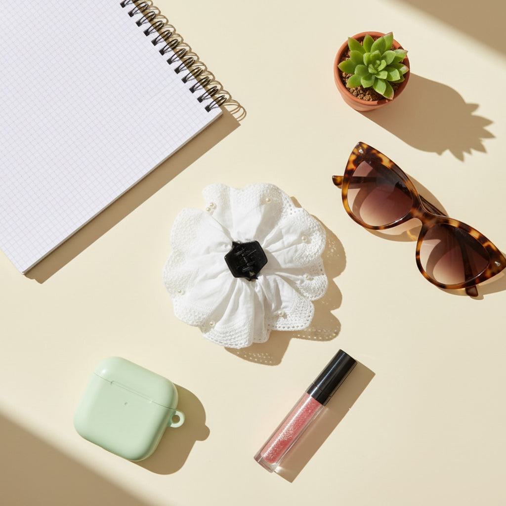 White Lace Flower Hair Claw Clip