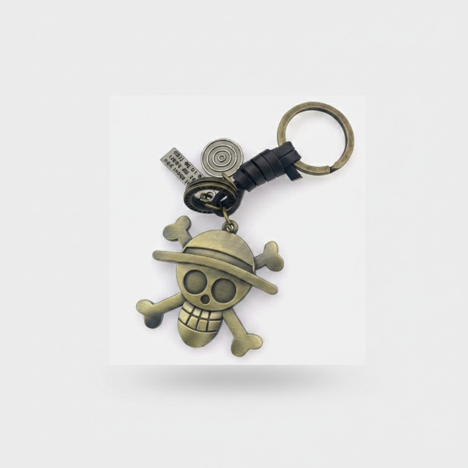 Skull And Crossbones Gold Metal Keychain Charm