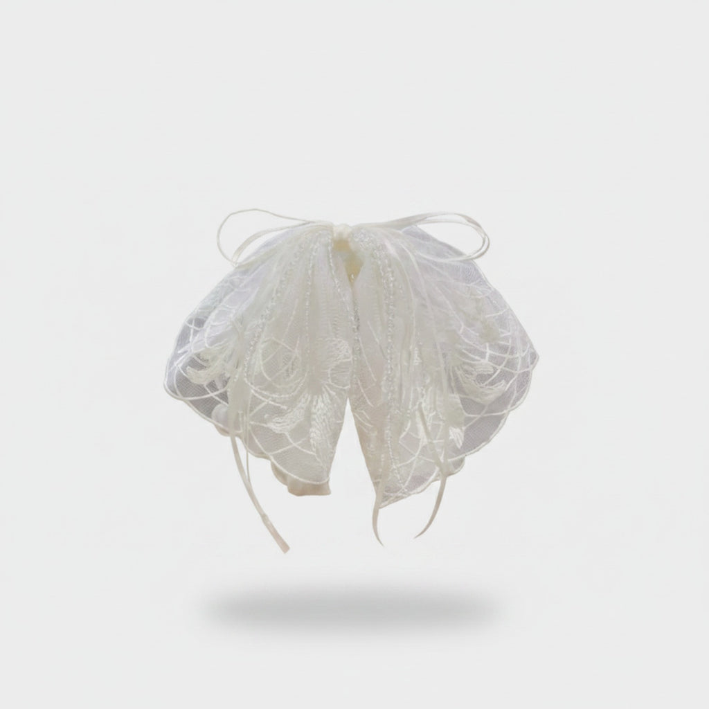 Cream Lace Butterfly Wing Hair Claw Clip