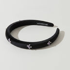 Padded Headband With Star Charms - 1.5cm Black Butterfly Hair Band – hair accessories (view 1)
