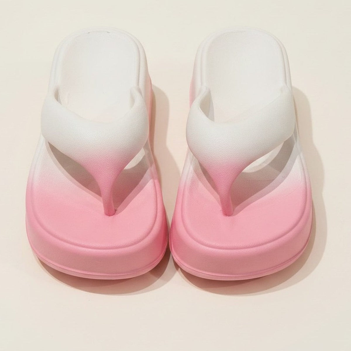 Chunky White Gradient Platform Flip Flops – apparel accessories (view 1)