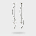 Silver Pearl Chain Drop Earrings – jewelry (view 1)