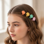 Blue Flower Hair Clips Set Daisy