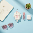 Fluffy Bunny Pink Bow Phone Charm