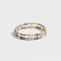 Pearl Beaded Bracelet With Gold Accents