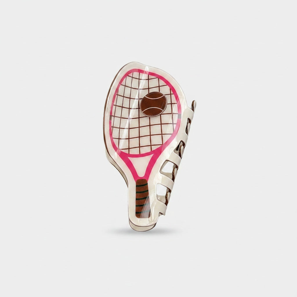 Tennis Racket Pink Hair Claw Clip
