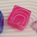 Hot Pink Striped Jelly Cube
