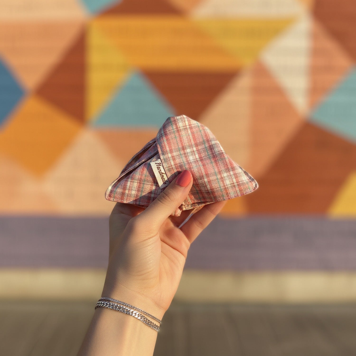 Plaid Hair Claw Clip Pink Green
