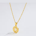 Initial Letter Pendant Necklace - Gold