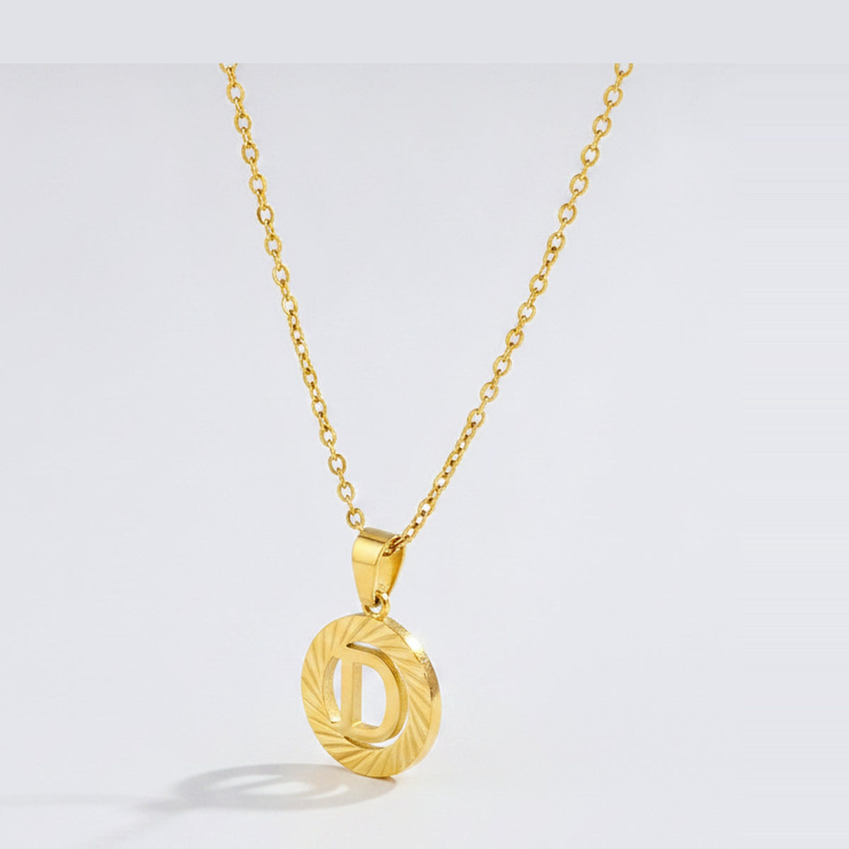 Initial Letter Pendant Necklace - Gold