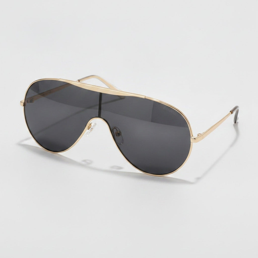 Gold Metal Aviator Sunglasses with Dark Lenses – eyewear (view 1)