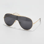 Gold Metal Aviator Sunglasses with Dark Lenses – eyewear (view 1)