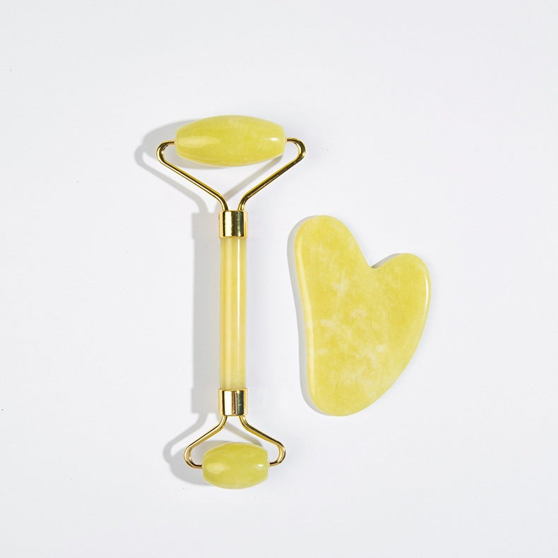 Natural jade beauty containers - Yellow
