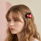 Cherry Dual Claw Hair Clip - Cherry Red