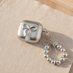Bow Pearl Charm Airbuds Case - Silver (for AirPods Pro 2)