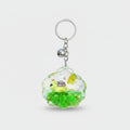 Green Frog Acrylic Keyring With Chain Charm