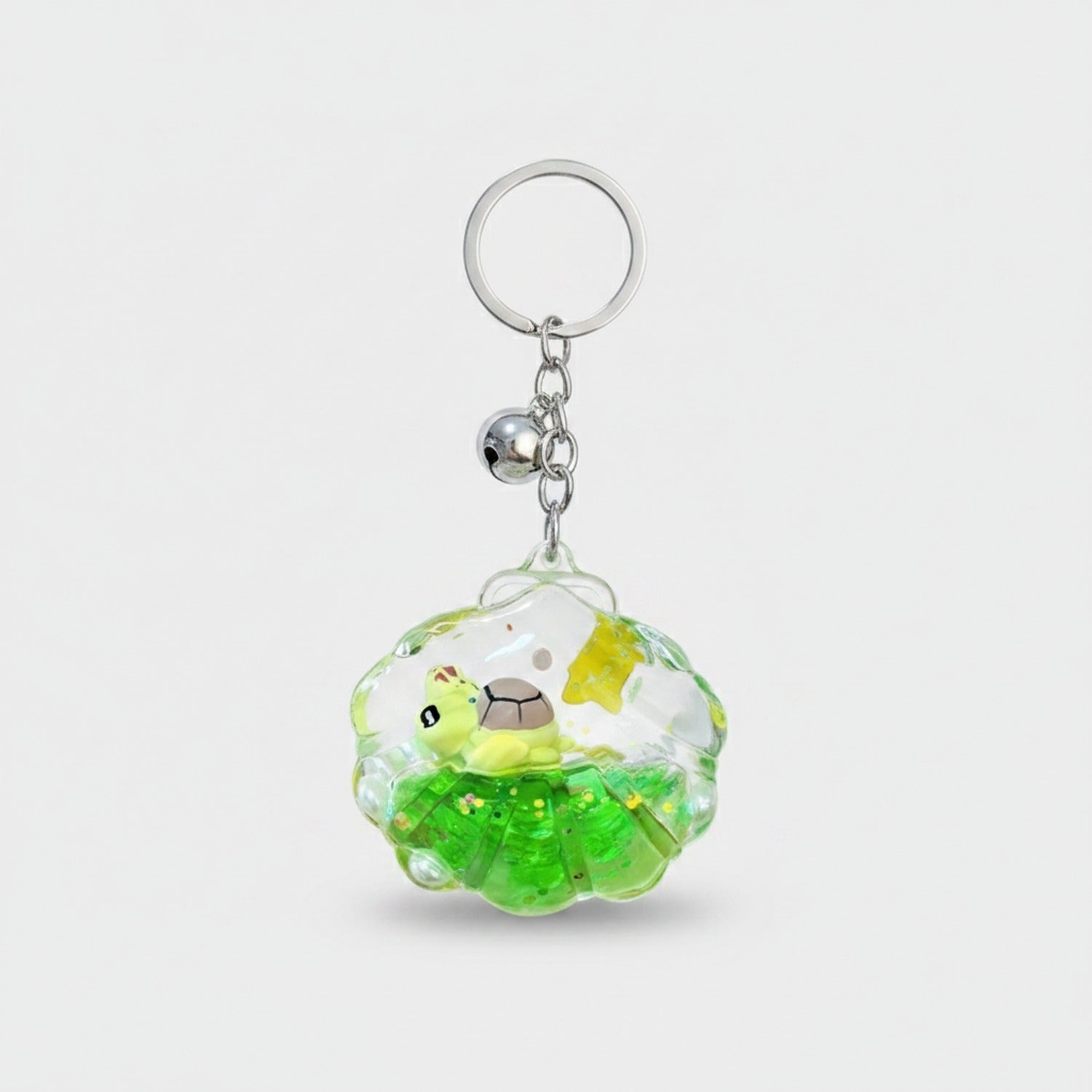 Green Frog Acrylic Keyring With Chain Charm