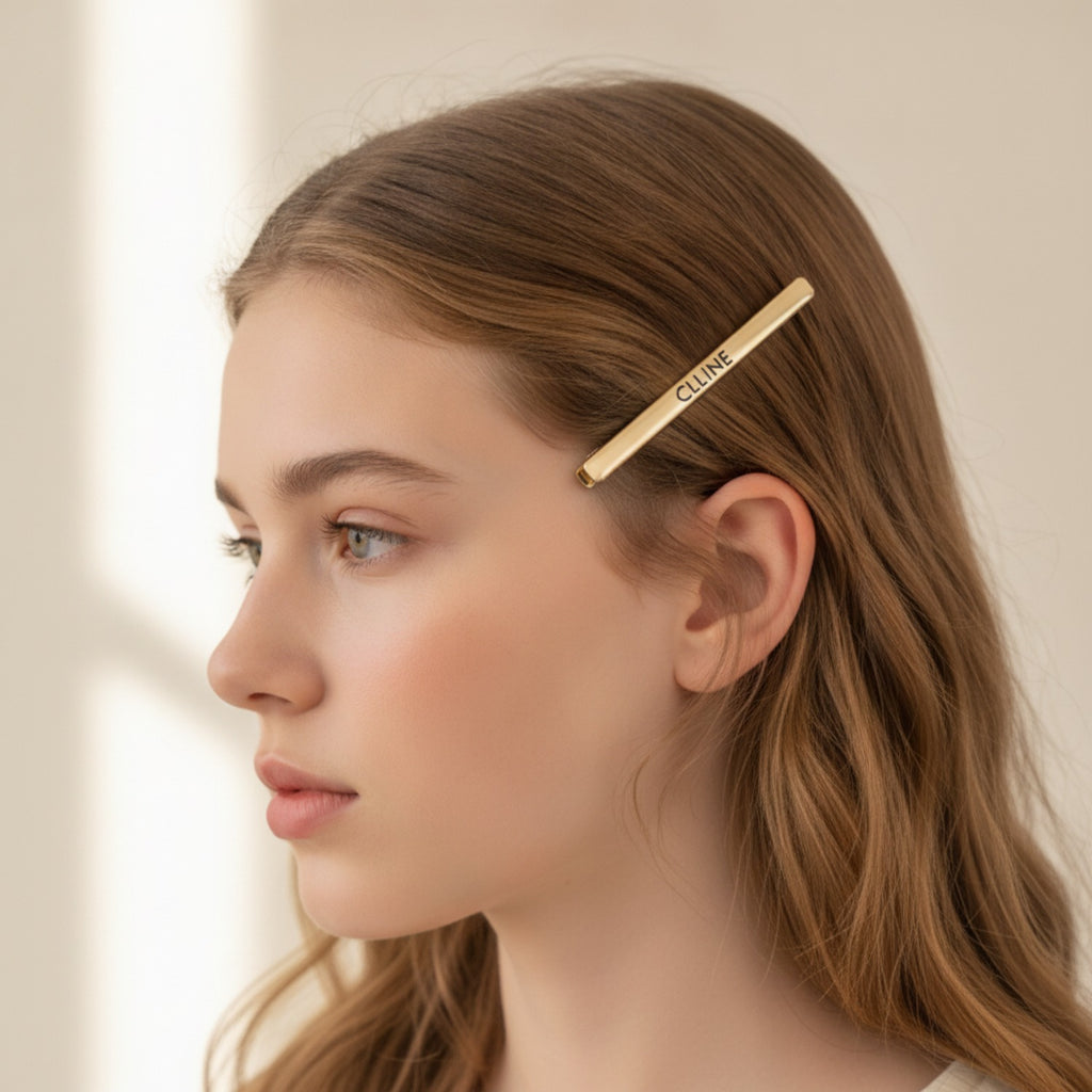 Celine Rectangular Claw Clip Duo Gold