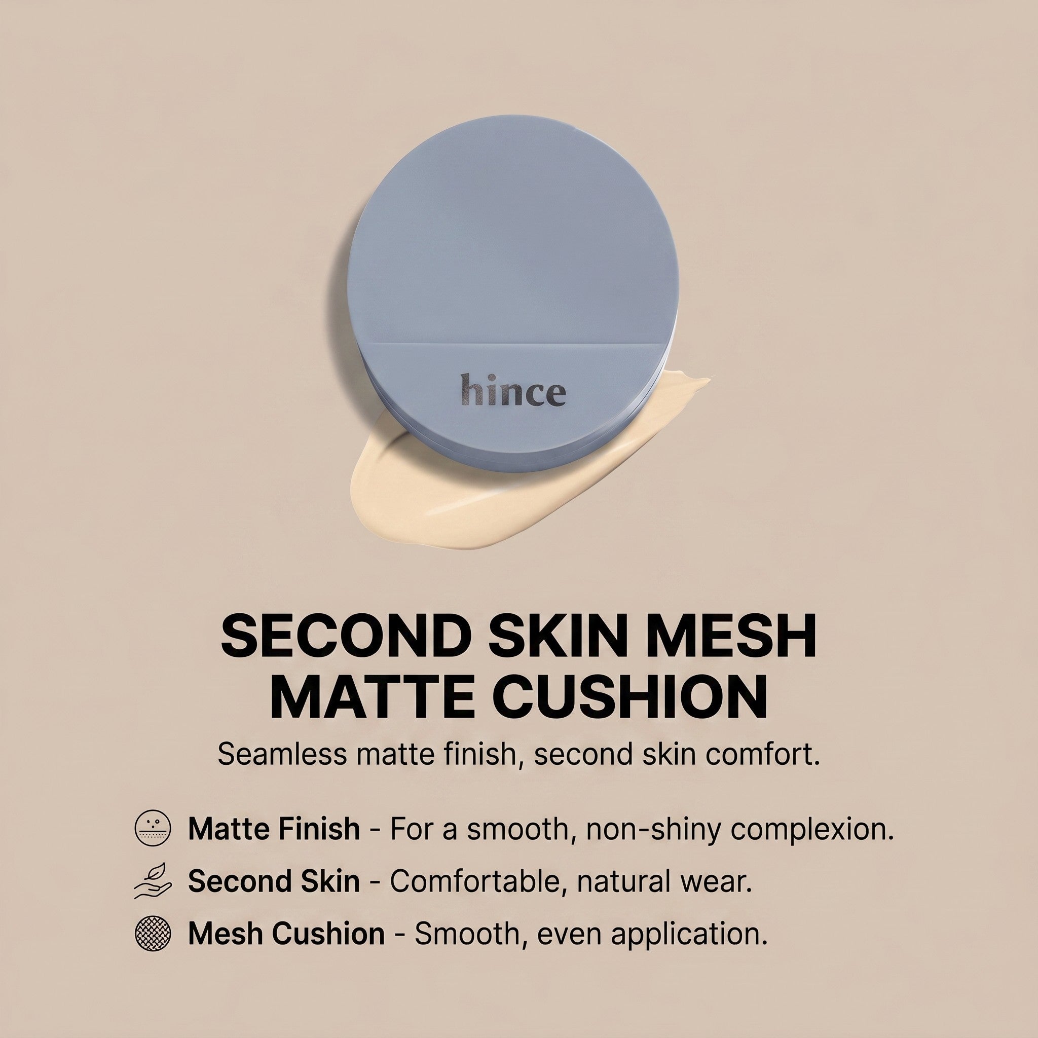 SECOND SKIN MESH MATTE CUSHION 17 PORCELAIN 12g