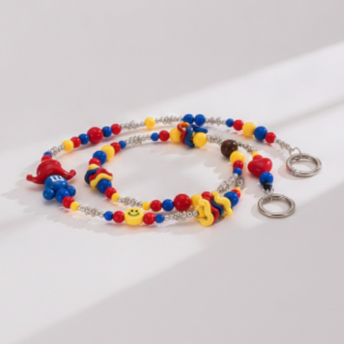 Beaded Phone Charm Strap - Clown Hat & Smiley