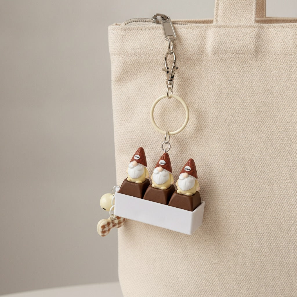 Gnome Crew Keychain - Deep Brown
