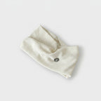 Ribbed Cream Knit Hairband With Charm