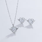 Winged Heart Pendant Necklace - Silver