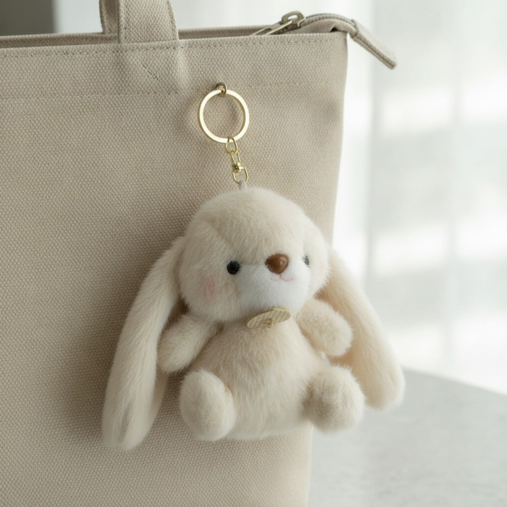 Floppy Ear Bunny Keychain - Cream