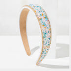 Colorful Beaded Floral Padded Headband – hair accessories (view 1)