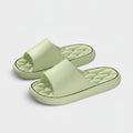 Puffy Slide Slippers With Contour Light Green