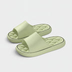 Puffy Slide Slippers With Contour Light Green