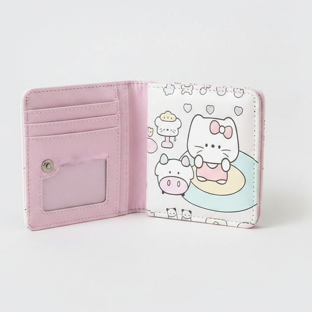 Pink Kawaii Character Tri-Fold Wallet With Mirror – bags & wallets (view 1)