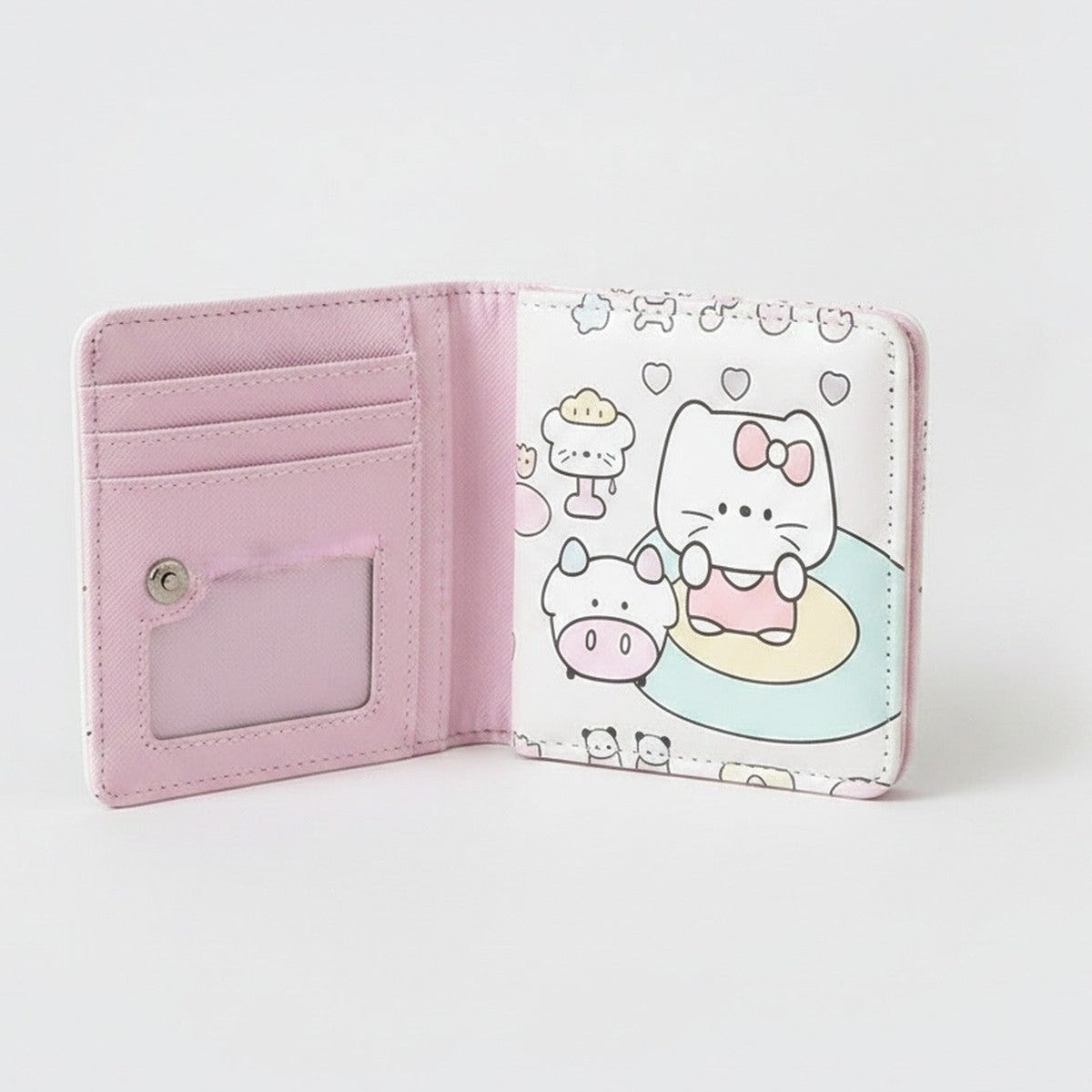 Pink Kawaii Character Tri-Fold Wallet With Mirror – bags & wallets (view 1)