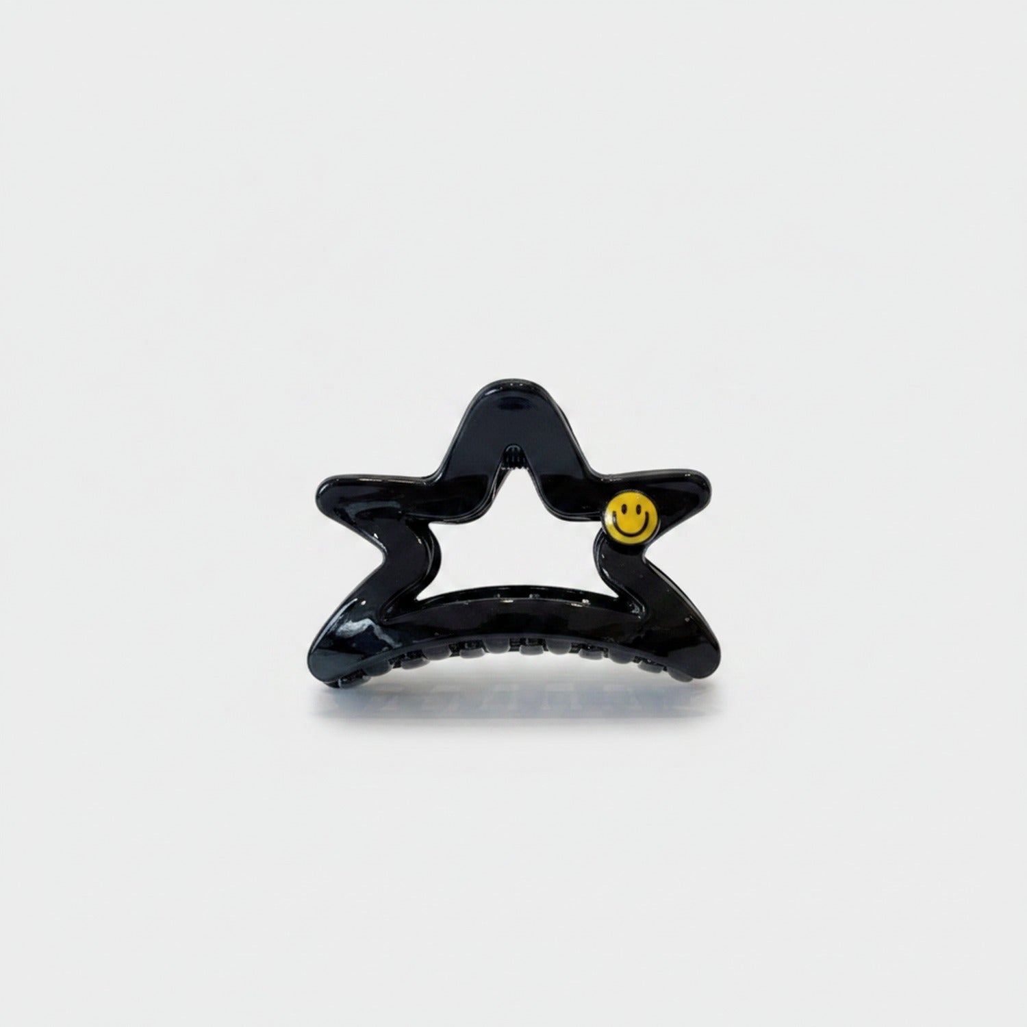 Black Star Hair Claw With Smiley Charm