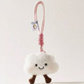 Cute Cloud Plush Keychain With Pink Rope
