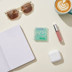 Mint Green Glitter Spiral Notebook Smile